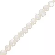 Perles d'eau douce baroques irrégulières 6 mm - Grade AA Blanc x36cm
