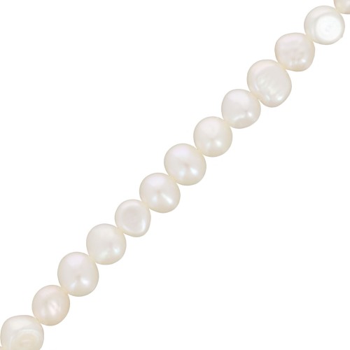 Perles d'eau douce baroques irrégulières 6 mm - Grade AA Blanc x36cm