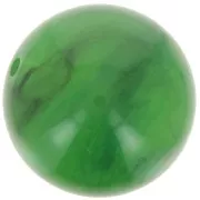 Perles rondes 14 mm en résine transparente - Vert marbré x6
