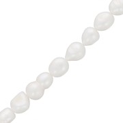 Perles d'eau douce baroques irrégulières 10x8 mm - Grade AA Blanc x39cm