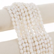 Perles d'eau douce baroques irrégulières 10x8 mm - Grade AA Blanc x39cm