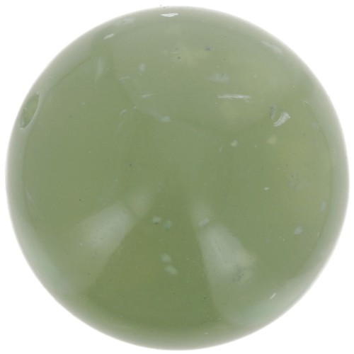 Perles rondes 14 mm en résine translucide - Vert de gris tacheté x6