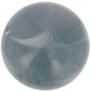 Perles rondes 14 mm en résine opaque - Bleu gris marbré x6