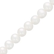 Perles d'eau douce rondes aplaties 6.5x7 mm - Grade AA-  Blanc x39cm