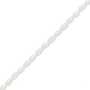 Perles d'eau douce grain de riz - 3.5x2.5 mm - Grade AA Blanc x36cm