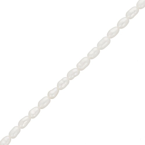 Perles d'eau douce grain de riz - 3.5x2.5 mm - Grade AA Blanc x36cm