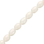Perles d'eau douce grain de riz - 8x7 mm - Grade AA Blanc x35cm