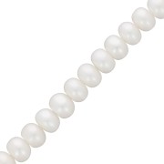 Perles d'eau douce rondes aplaties 8x6 mm - Grade AAA  Blanc x38cm
