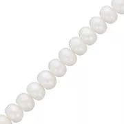 Perles d'eau douce rondes aplaties 8x6 mm - Grade AAA  Blanc x38cm