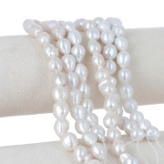 Perles d'eau douce nucleus rondes irrégulières 10 mm - Grade AA+  Blanc x39cm