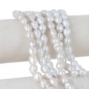 Perles d'eau douce nucleus rondes irrégulières 10 mm - Grade AA+  Blanc x39cm