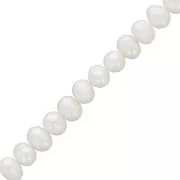 Perles d'eau douce ovales irrégulières 7x6 mm - Grade A  Blanc x34cm