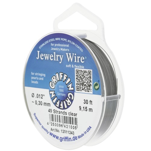 Fil cablé rond 49 brins 0.30 mm - Acier inoxydable x9.15m