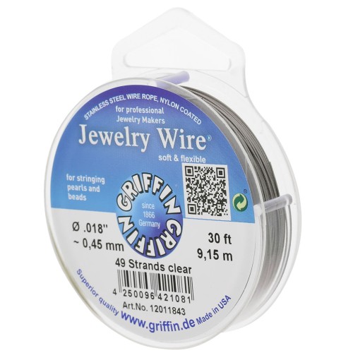 Fil cablé rond 49 brins 0.45 mm - Acier inoxydable x9.15m