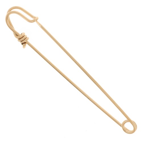 Broche épingle à nourrice - épingle à kilt 61 mm - Doré à l'or fin x1