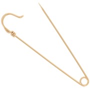 Broche épingle à nourrice - épingle à kilt 61 mm - Doré à l'or fin x1