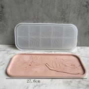 Moule silicone pour réaliser un plateau rectangle motif mains 27x12 cm x1|raw }}