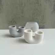 Moule silicone pour réaliser un bougeoir forme U asymétrique 7x10 cm x1