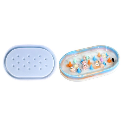 Moule silicone pour réaliser un plateau ovale présentoir à bague 24.5x15 cm x1