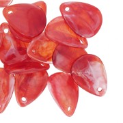 Sequins pétales de fleurs incurvés 17 mm en acrylique - Marbré Rouge clair x15