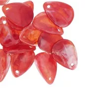 Sequins pétales de fleurs incurvés 17 mm en acrylique - Marbré Rouge clair x15