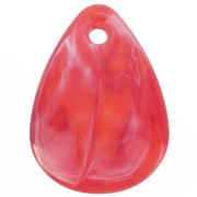 Sequins pétales de fleurs incurvés 17 mm en acrylique - Marbré Rouge clair x15