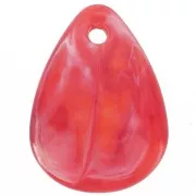 Sequins pétales de fleurs incurvés 17 mm en acrylique - Marbré Rouge clair x15