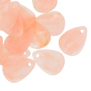 Sequins pétales de fleurs incurvés 17 mm en acrylique - Marbré Peach x15|raw }}
