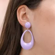 Cabochon rond en acrylique opaque 14 mm - Rose clair x1