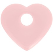 Pendentif coeur en acrylique opaque 27x30 mm - Rose clair x1