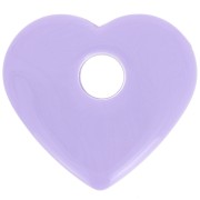Pendentif coeur en acrylique opaque 27x30 mm - Lilas x1