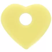Pendentif coeur en acrylique opaque 27x30 mm - Jaune pâle x1