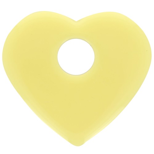 Pendentif coeur en acrylique opaque 27x30 mm - Jaune pâle x1