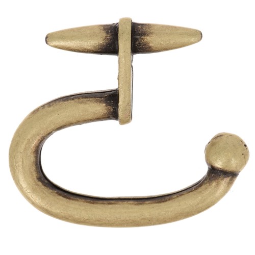 Fermoir crochet 17.5x20 mm pour lacet 5 mm - Bronze x1