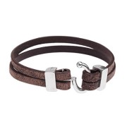 Fermoir crochet 17.5x20 mm pour lacet 5 mm - Bronze x1