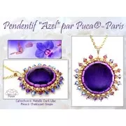 Cabochon rond en verre par Puca® 25 mm - Ultra Violet Metallic Mat x1