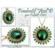 Cabochon rond en verre par Puca® 25 mm - Green Forest Metallic Mat x1