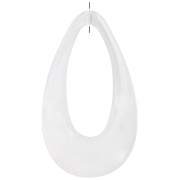 Pendentif goutte évidé 45x25.5 mm en acrylique - Marbré Transparent - Blanc x1