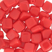 Tile beads 6 mm Red Corail x50