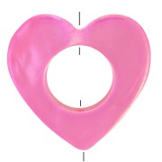 Perle coeur évidé 18 mm - Coquillage teinté -  Rose irisé x1