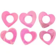Perle coeur évidé 18 mm - Coquillage teinté -  Rose irisé x1