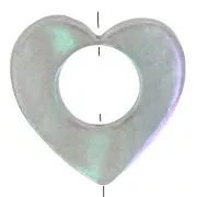 Perle coeur évidé 18 mm - Coquillage teinté -  Gris irisé x1