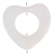 Perle coeur évidé 18 mm - Coquillage -  Blanc irisé x1