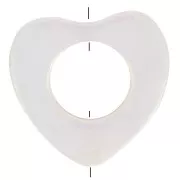 Perle coeur évidé 18 mm - Coquillage -  Blanc irisé x1