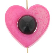 Perle coeur évidé 18 mm - Coquillage -  Blanc irisé x1