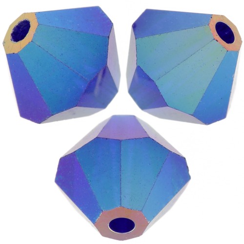 Perles toupies Preciosa - Rondelle Bead 6 mm - Cobalt Blue AB 2X x12