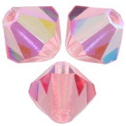 Perles toupies Preciosa - Rondelle Bead 6 mm - Rose Peach AB x12