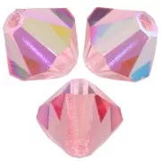 Perles toupies Preciosa - Rondelle Bead 6 mm - Rose Peach AB x12