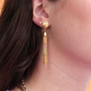 Clous d'oreilles coquillage 13x10.5 mm avec anneau fermé - Doré à l'or fin x2