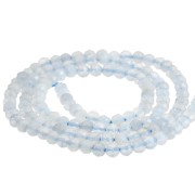 Perles  rondes facettées 3 mm en pierre gemme  - Blue Lace Agate x38cm